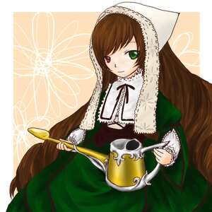 Rating: Safe Score: 0 Tags: 1girl bangs brown_hair dress frills green_dress green_eyes head_scarf heterochromia holding image long_hair long_sleeves looking_at_viewer red_eyes solo suiseiseki very_long_hair watering_can User: admin