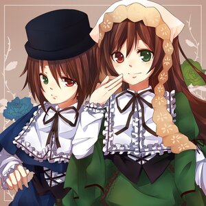 Rating: Safe Score: 0 Tags: 2girls brown_hair dress flower frills green_dress green_eyes hat head_scarf heterochromia image long_hair long_sleeves multiple_girls pair red_eyes ribbon rose short_hair siblings sisters smile souseiseki suiseiseki tongue tongue_out twins User: admin