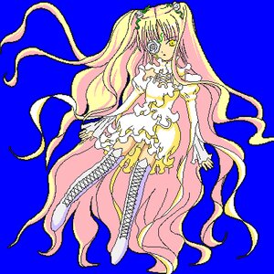 Rating: Safe Score: 0 Tags: 1girl absurdly_long_hair blonde_hair blue_background boots cross-laced_footwear dress expressionless eyepatch flower frills full_body image kirakishou knee_boots long_hair oekaki pink_hair rose solo thigh_boots thighhighs very_long_hair vines yellow_eyes User: admin