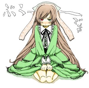 Rating: Safe Score: 0 Tags: 1girl blush brown_hair dress frills full_body green_dress green_eyes heterochromia image long_hair long_sleeves looking_at_viewer red_eyes simple_background sitting solo suiseiseki very_long_hair white_background User: admin