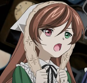 Rating: Safe Score: 0 Tags: 1girl black_ribbon blurry braid brown_hair dress frills green_eyes heterochromia image long_hair long_sleeves looking_at_viewer open_mouth red_eyes ribbon solo suiseiseki twin_braids User: admin