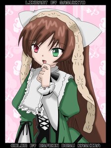 Rating: Safe Score: 0 Tags: 1girl black_border brown_hair dress green_dress green_eyes head_scarf heterochromia image letterboxed long_hair long_sleeves looking_at_viewer open_mouth red_eyes solo suiseiseki very_long_hair User: admin