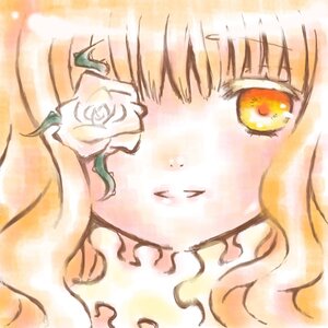 Rating: Safe Score: 0 Tags: 1girl bangs blush close-up closed_eyes face flower image kirakishou rose smile solo traditional_media white_flower white_rose User: admin