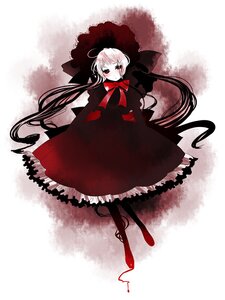 Rating: Safe Score: 0 Tags: 1girl ahoge black_legwear bow capelet dress frills full_body image long_hair looking_at_viewer pantyhose red_theme shinku solo twintails very_long_hair User: admin