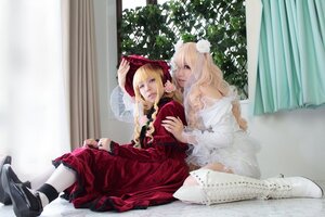 Rating: Safe Score: 0 Tags: 2girls blonde_hair boots curtains dress flower hair_ornament long_hair multiple_cosplay multiple_girls red_dress shoes sitting tagme User: admin