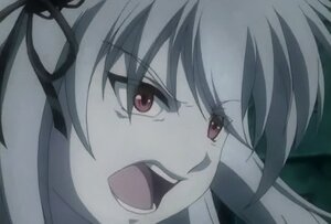 Rating: Safe Score: 0 Tags: 1girl :d close-up face fang fangs hair_ribbon image looking_at_viewer monochrome open_mouth red_eyes ribbon simple_background smile solo suigintou User: admin