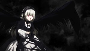 Rating: Safe Score: 0 Tags: 1girl bangs black_dress black_ribbon black_wings dress flower frills hairband image long_hair long_sleeves open_mouth red_eyes ribbon rose solo suigintou very_long_hair wings User: admin