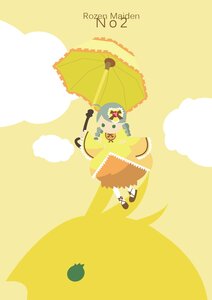 Rating: Safe Score: 0 Tags: 1girl bow cloud dress flower holding_umbrella image kanaria parasol solo umbrella yellow_background User: admin