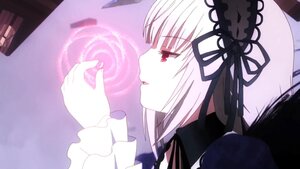 Rating: Safe Score: 0 Tags: 1girl bangs black_ribbon eyebrows_visible_through_hair frills hairband image long_hair profile ribbon silver_hair solo suigintou User: admin