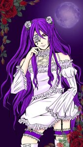 Rating: Safe Score: 0 Tags: 1girl dress eyepatch flower hair_ornament image kirakishou long_hair moon purple_hair red_flower red_rose rose solo thighhighs thorns tsukikage_yuri User: admin