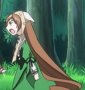 Rating: Safe Score: 0 Tags: 1girl apron brown_hair dress forest grass green_dress head_scarf image long_hair long_sleeves nature open_mouth outdoors solo suiseiseki very_long_hair User: admin