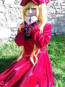 Rating: Safe Score: 0 Tags: 1girl blonde_hair dress hat long_hair realistic red_dress shinku solo traditional_media User: admin