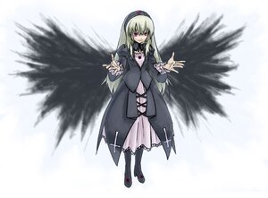 Rating: Safe Score: 0 Tags: 1girl black_dress black_wings dress frilled_sleeves frills full_body hairband image long_hair long_sleeves looking_at_viewer red_eyes silver_hair solo suigintou wings User: admin