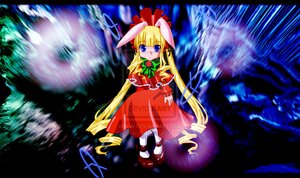 Rating: Safe Score: 0 Tags: 1girl blonde_hair blue_eyes bow capelet dress full_body image letterboxed long_hair long_sleeves red_capelet red_dress shinku solo standing twin_drills twintails very_long_hair User: admin