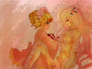 Rating: Safe Score: 0 Tags: 2girls blonde_hair bow dress drill_hair flower frills green_eyes hair_flower hair_ornament hina_ichigo hinaichigo image kirakishou long_hair multiple_girls pair pink_bow red_eyes rose short_hair tears User: admin