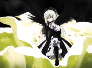 Rating: Safe Score: 0 Tags: 1girl black_dress black_ribbon black_wings boots closed_eyes dress flower frills full_body hairband image long_hair long_sleeves puffy_sleeves ribbon rose silver_hair solo suigintou very_long_hair wings User: admin