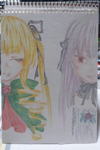 Rating: Safe Score: 0 Tags: 2girls blonde_hair closed_eyes flower hair_ribbon image long_hair multiple_girls pair photo red_flower red_rose ribbon rose shinku suigintou traditional_media User: admin