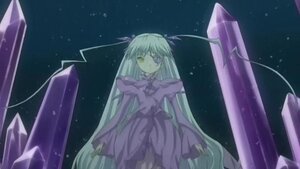 Rating: Safe Score: 0 Tags: 1girl barasuishou dress hair_ribbon image long_hair long_sleeves looking_at_viewer purple_dress ribbon sky solo very_long_hair User: admin