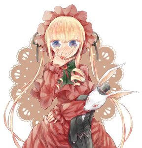 Rating: Safe Score: 0 Tags: 1girl blonde_hair blue_eyes bow bowtie cup dress image long_hair long_sleeves looking_at_viewer red_dress shinku smile solo striped User: admin