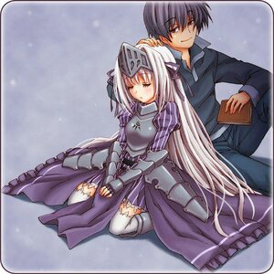 Rating: Safe Score: 0 Tags: 1boy 1girl armor armored_dress black_hair book breastplate closed_eyes couple dress faulds gauntlets image juliet_sleeves kneeling long_hair puffy_sleeves ribbon silver_hair sleeping solo suigintou thighhighs very_long_hair User: admin