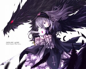 Rating: Safe Score: 0 Tags: 1girl black_dress black_wings dragon dress feathers frilled_sleeves frills from_side hairband image lolita_hairband long_hair long_sleeves looking_down monster purple_eyes red_eyes rozen_maiden setuna_(jigaren) silver_hair simple_background solo suigintou very_long_hair weapon white_background wings User: admin
