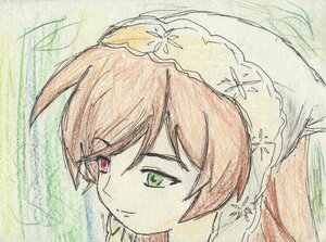 Rating: Safe Score: 0 Tags: 1girl brown_hair closed_mouth eyebrows_visible_through_hair face green_eyes heterochromia hoshizora_rin image portrait red_eyes short_hair smile solo suiseiseki traditional_media User: admin