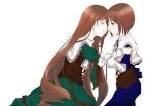 Rating: Safe Score: 0 Tags: 2girls auto_tagged blush brown_hair closed_eyes dress green_dress holding_hands image incest kiss long_hair long_sleeves multiple_girls pair red_eyes short_hair siblings sisters souseiseki suiseiseki twins very_long_hair yuri User: admin