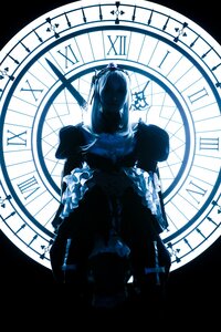 Rating: Safe Score: 0 Tags: 1girl clock dress gears long_sleeves magic_circle monochrome solo stained_glass suigintou wide_sleeves User: admin