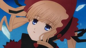 Rating: Safe Score: 0 Tags: 1girl bangs blonde_hair blue_eyes bonnet bow close-up drill_hair flower image long_hair looking_at_viewer red_dress red_flower red_rose rose shinku sky solo upper_body User: admin