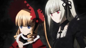 Rating: Safe Score: 0 Tags: 2girls blonde_hair blue_eyes bonnet bow dress drill_hair flower hairband image long_hair long_sleeves multiple_girls pair red_eyes ribbon rose shinku silver_hair suigintou twintails umbrella User: admin