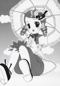 Rating: Safe Score: 0 Tags: 1girl blush doujinshi doujinshi_#121 dress drill_hair flower full_body greyscale hat image long_sleeves looking_at_viewer monochrome multiple open_mouth ribbon rose sitting smile solo twin_drills twintails User: admin