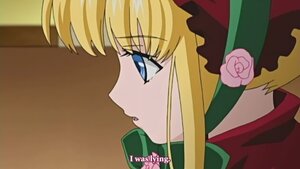 Rating: Safe Score: 0 Tags: 1girl bangs blonde_hair blue_eyes blush bonnet bow cup hat image long_hair looking_afar profile red_dress rose shinku solo User: admin