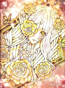 Rating: Safe Score: 0 Tags: 1girl bangs bug butterfly flower hair_ornament image insect kirakishou long_hair orange_flower pink_rose rose solo white_flower white_rose yellow_eyes yellow_flower yellow_rose yellow_theme User: admin