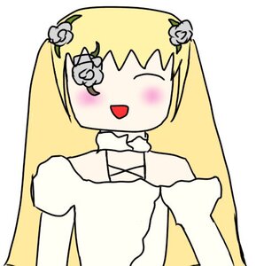 Rating: Safe Score: 0 Tags: 1girl :d blonde_hair blush closed_eyes flower hair_flower hair_ornament image kirakishou long_sleeves open_mouth rose simple_background sleeves_past_wrists smile solo twintails upper_body white_flower white_rose User: admin