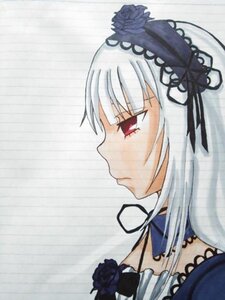 Rating: Safe Score: 0 Tags: 1girl black_ribbon closed_mouth detached_collar dress flower frills hairband image profile red_eyes ribbon rose silver_hair solo suigintou User: admin