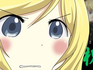 Rating: Safe Score: 0 Tags: 1girl bangs blonde_hair blue_eyes blush close-up enju_maiden eyebrows_visible_through_hair face keikoutou looking_at_viewer parody solo User: admin