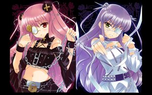 Rating: Safe Score: 0 Tags: 2girls bandages barasuishou barbed_wire belt chain collar cuffs doll_joints eyepatch god_hand_(artist) handcuffs highres image joints kirakishou long_hair midriff monocle monocle_chain multiple_girls pair photoshop_(medium) pink_hair purple_hair red_eyes rose rozen_maiden twintails User: admin