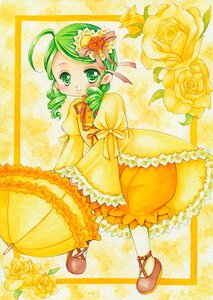 Rating: Safe Score: 0 Tags: 1girl ahoge blue_rose dress drill_hair flower frills green_eyes green_hair hair_ornament image kanaria marker_(medium) orange_flower parasol pink_flower pink_rose red_flower red_rose ribbon rose solo traditional_media twin_drills umbrella white_rose yellow_background yellow_dress yellow_flower yellow_rose User: admin