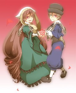 Rating: Safe Score: 0 Tags: 2girls blonde_hair brown_hair dress flower frills green_dress green_eyes hat head_scarf heterochromia holding_hands image long_hair long_sleeves looking_at_viewer multiple_girls open_mouth pair petals red_eyes short_hair siblings sisters smile souseiseki suiseiseki top_hat twins very_long_hair User: admin