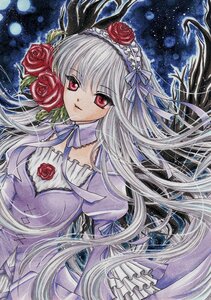 Rating: Safe Score: 0 Tags: 1girl dress flower frills hairband image long_hair marker_(medium) moon night pink_rose red_eyes red_flower red_rose ribbon rose silver_hair solo star_(sky) starry_sky suigintou traditional_media very_long_hair wings User: admin