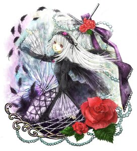 Rating: Safe Score: 0 Tags: 1girl black_wings chain dress feathers flower frills hairband image long_hair long_sleeves looking_at_viewer red_eyes red_flower red_rose rose silver_hair solo suigintou white_background wings User: admin