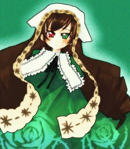 Rating: Safe Score: 0 Tags: 1girl brown_hair dress frills green_background green_dress green_eyes head_scarf heterochromia image long_hair long_sleeves looking_at_viewer red_eyes solo suiseiseki User: admin