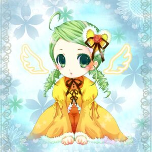 Rating: Safe Score: 0 Tags: 1girl ahoge bug butterfly dress flower green_eyes green_hair image insect kanaria long_sleeves looking_at_viewer ribbon solo yellow_dress User: admin