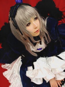 Rating: Safe Score: 0 Tags: 1girl bangs blurry choker closed_mouth depth_of_field dress flower gothic_lolita hairband lips lolita_fashion long_hair long_sleeves red_background red_eyes ribbon solo suigintou upper_body User: admin