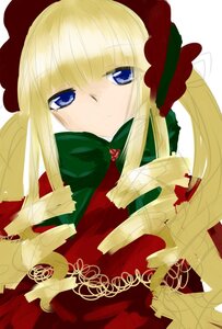 Rating: Safe Score: 0 Tags: 1girl blonde_hair blue_eyes bow bowtie dress flower hat image long_hair long_sleeves looking_at_viewer red_dress shinku solo twintails User: admin