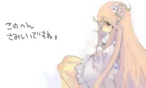 Rating: Safe Score: 0 Tags: 1girl blonde_hair blurry depth_of_field dress flower frills hair_ornament image kirakishou long_hair sitting solo striped vertical_stripes very_long_hair white_background white_dress User: admin