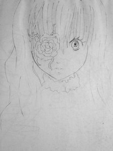 Rating: Safe Score: 0 Tags: 1girl flower greyscale image kirakishou monochrome rose solo tears traditional_media User: admin