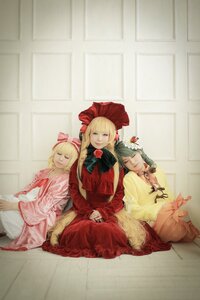 Rating: Safe Score: 0 Tags: 3girls blonde_hair bow closed_eyes dress flower green_hair hat multiple_cosplay multiple_girls red_dress ribbon short_hair sitting sleeping tagme User: admin