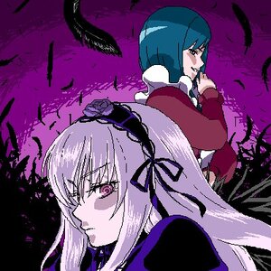 Rating: Safe Score: 0 Tags: 2girls dress feathers hairband half-closed_eyes image long_hair long_sleeves looking_at_viewer multiple_girls solo suigintou User: admin