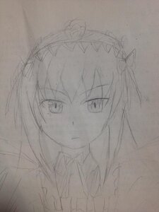 Rating: Safe Score: 0 Tags: 1girl akemi_homura auto_tagged frown graphite_(medium) greyscale image long_hair looking_at_viewer monochrome ribbon sketch solo suigintou traditional_media User: admin